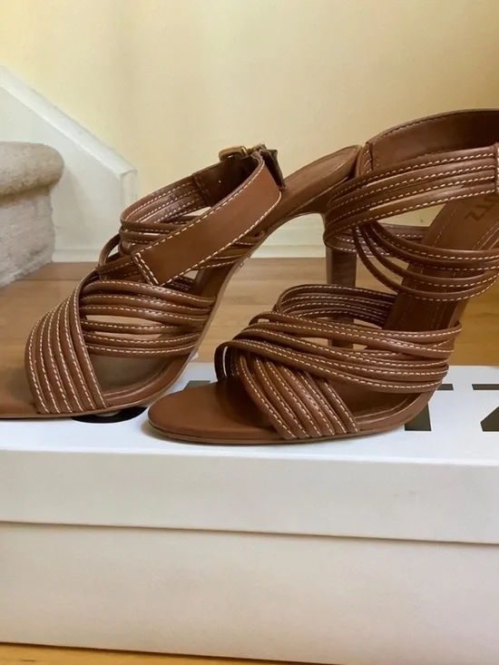 Schutz Brown Strappy High Heel Sandal - Picture 4 of 4